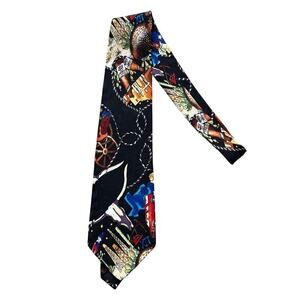 Nicole Miller Vintage Texas Theme Necktie Hand Sewn 100% Silk
